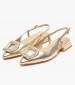 Women Flats V250480 Gold Leather Alma En Pena