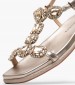 Women Flats V251601 Platinum Leather-Fabric Alma En Pena