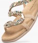 Women Flats V251605 Beige Leather-Fabric Alma En Pena