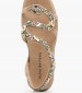 Women Flats V251605 Beige Leather-Fabric Alma En Pena