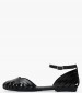 Women Flats 7001 Black Leather Porronet