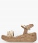 Women Platforms Low 7050 Gold Leather Porronet