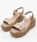 Women Platforms Low 7050 Gold Leather Porronet