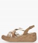 Women Platforms Low 7052 Gold Leather Porronet