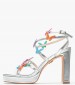 Women Sandals High June.Butterfly Silver ECOleather Buffalo