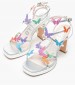 Women Sandals High June.Butterfly Silver ECOleather Buffalo