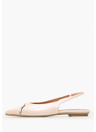 Women Flats Nikkei Beige Leather Mortoglou