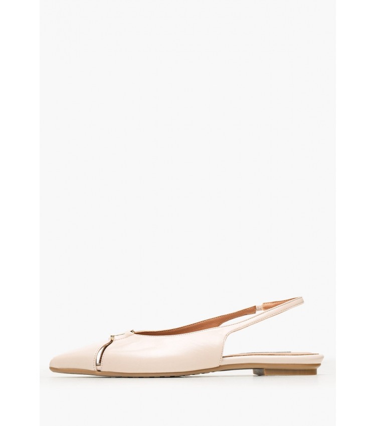 Women Flats Nikkei Beige Leather Mortoglou