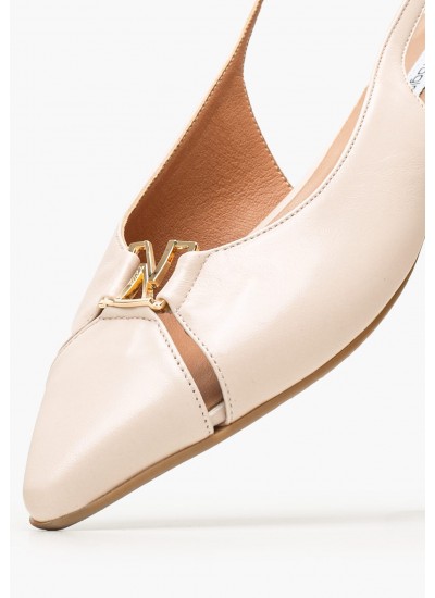 Women Flats Nikkei Beige Leather Mortoglou