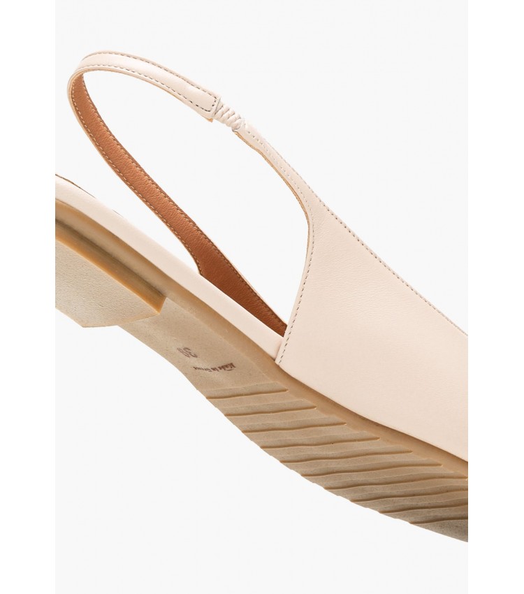 Women Flats Nikkei Beige Leather Mortoglou