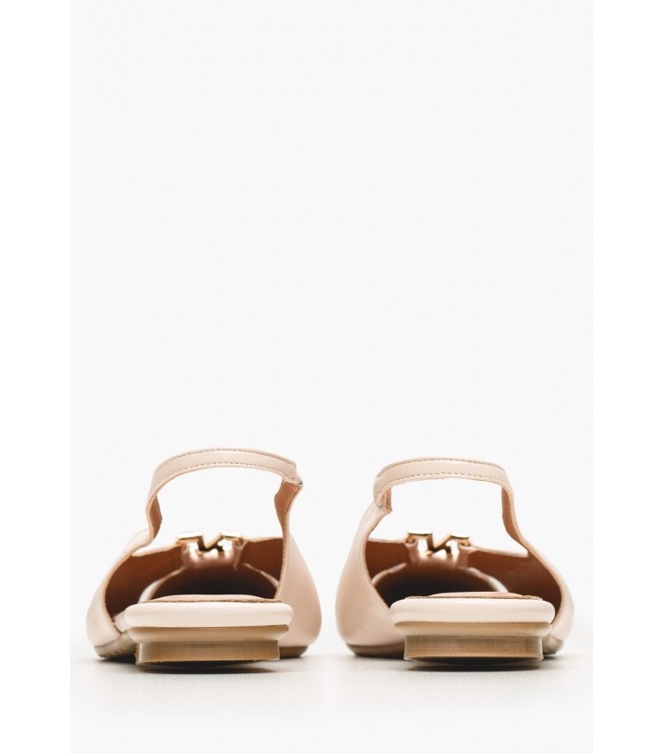 Women Flats Nikkei Beige Leather Mortoglou