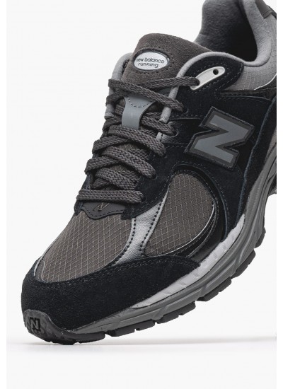 Men Casual Shoes 2002.Rtg Black Buckskin-Fabric New Balance