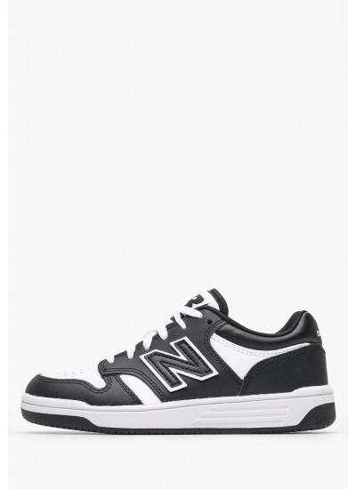 Παιδικά Παπούτσια Casual 480.Bw Μαύρο Δέρμα New Balance