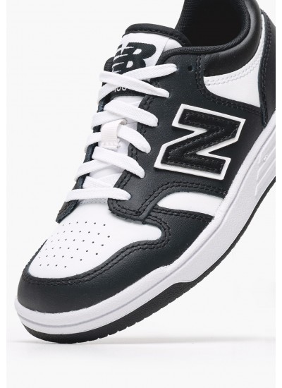 Παιδικά Παπούτσια Casual 480.Bw Μαύρο Δέρμα New Balance