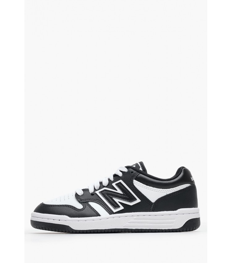 Παιδικά Παπούτσια Casual 480.B Μαύρο Δέρμα New Balance