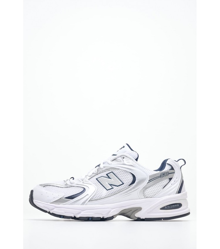 Ανδρικά Παπούτσια Casual 530.M Άσπρο ECOleather-Ύφασμα New Balance