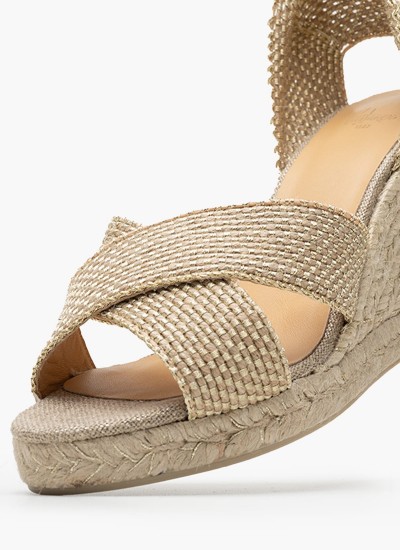 Women Espadrilles Becca Gold Fabric Castaner