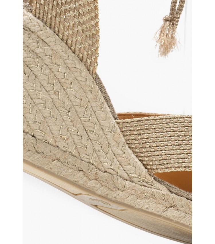 Women Espadrilles Becca Gold Fabric Castaner