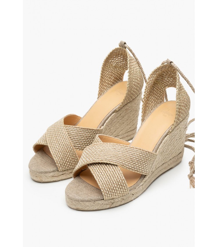 Women Espadrilles Becca Gold Fabric Castaner