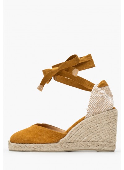 Women Espadrilles Chiara.B Yellow Fabric Castaner