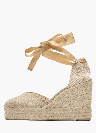 Women Espadrilles Becca Gold Fabric Castaner