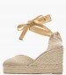 Women Espadrilles Chiara Gold Fabric Castaner