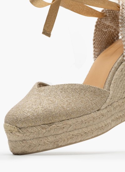 Women Espadrilles Becca Gold Fabric Castaner