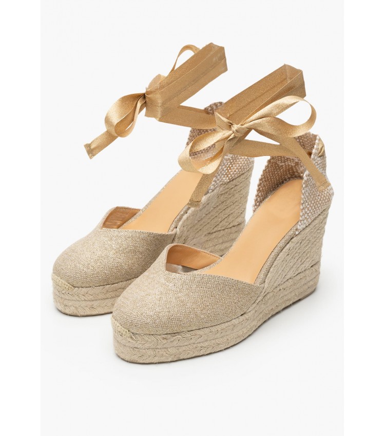 Women Espadrilles Chiara Gold Fabric Castaner