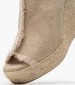 Women Platforms High Fatima2 Beige Fabric Castaner