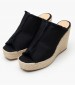 Women Platforms High Fatima Black Fabric Castaner