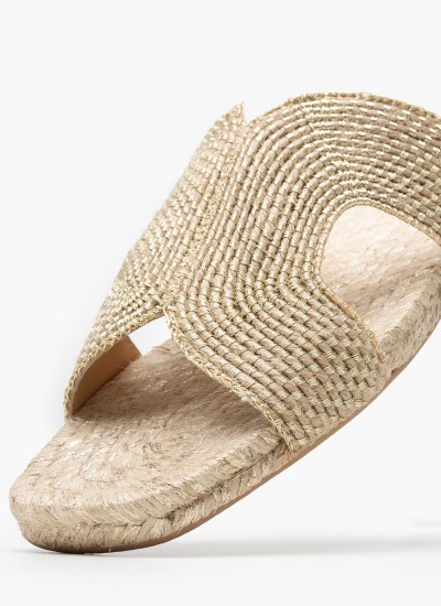 Women Espadrilles Becca Gold Fabric Castaner